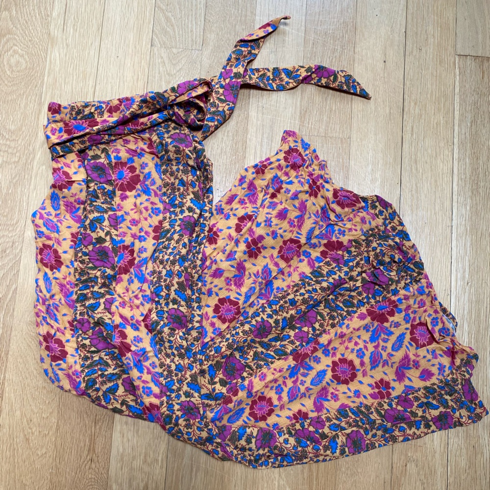 FP Floral Flowy Pants with Tie Belt
